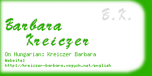 barbara kreiczer business card